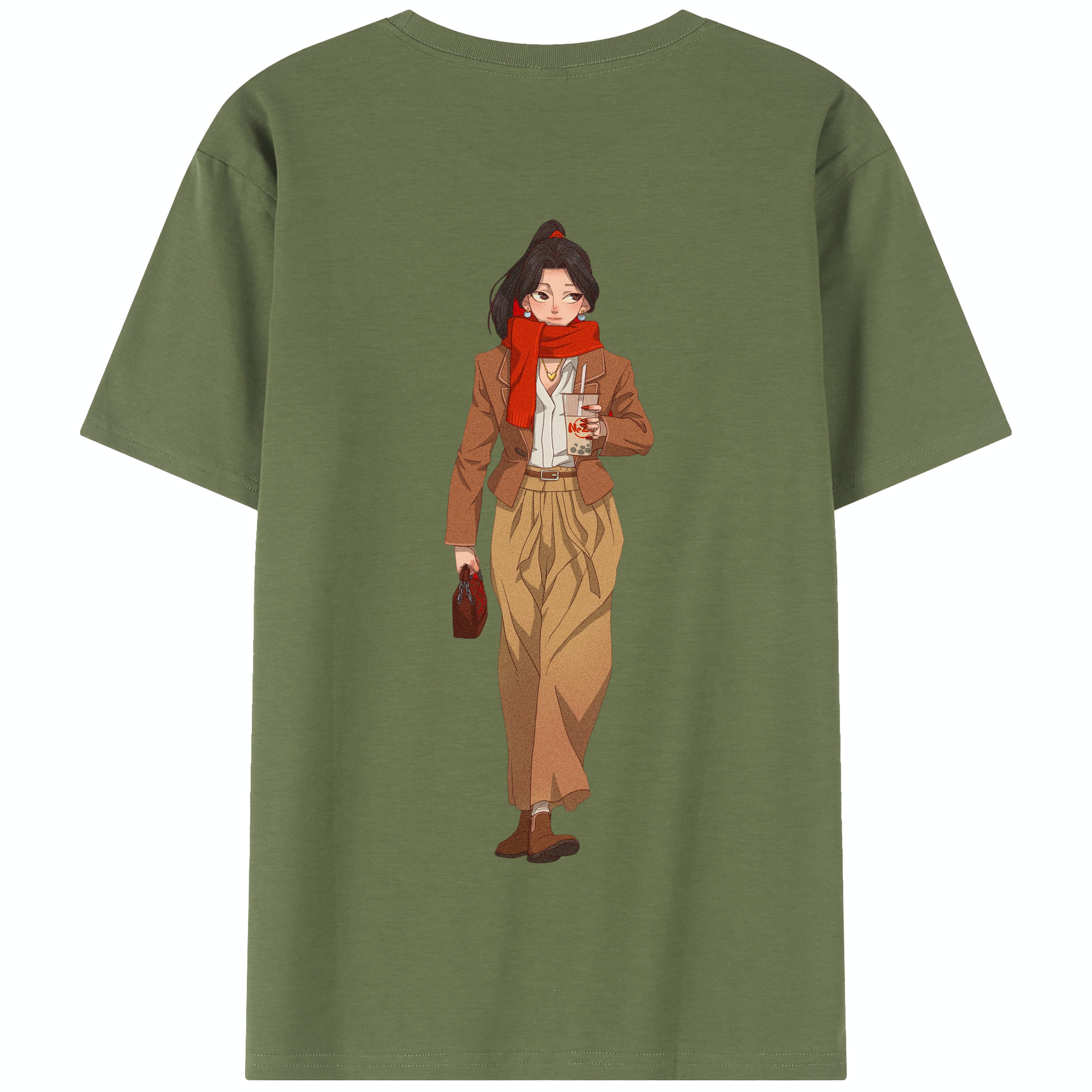 （画像用） Ne Zha 2 ナタ 魔童の大暴れ 綿100％半袖Tシャツ（背面プリント）